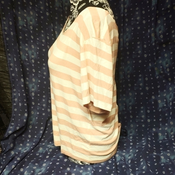 Bycorpus Tan White Striped Lace Up Back - Picture 2 of 4